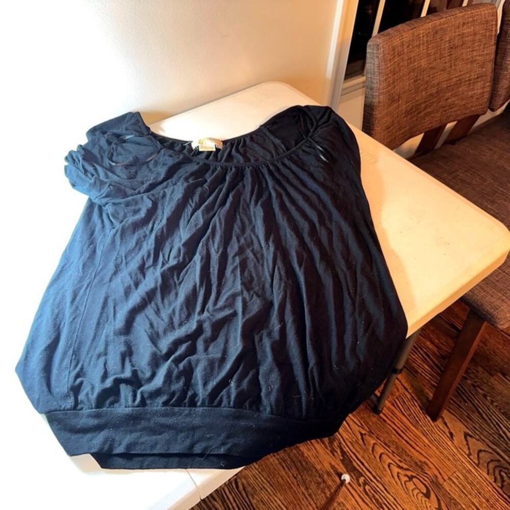 Michael Kors Short Sleeve Navy Knit Blouse